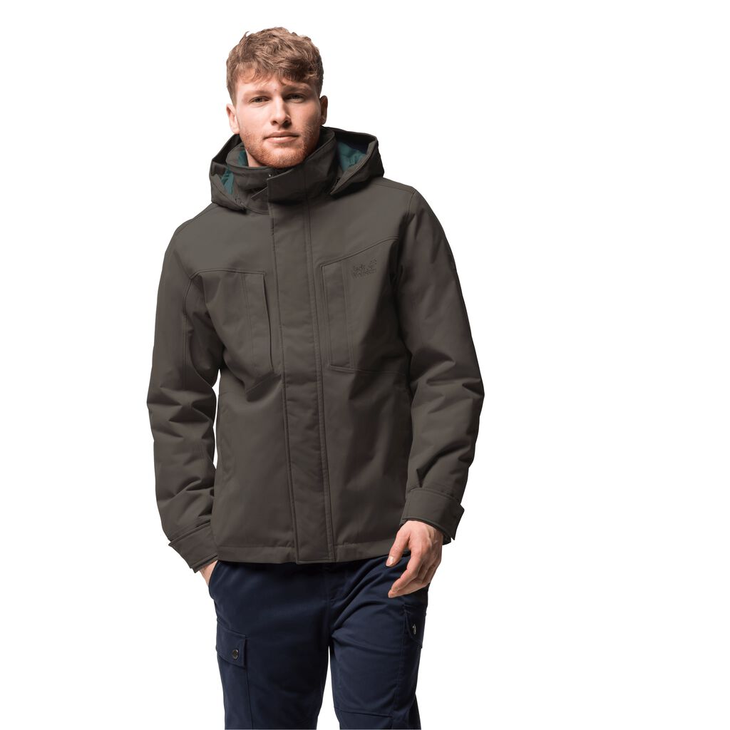 Jack Wolfskin GLACIER μπουφαν χειμερινα ανδρικα γκρι καφε | GR4390343